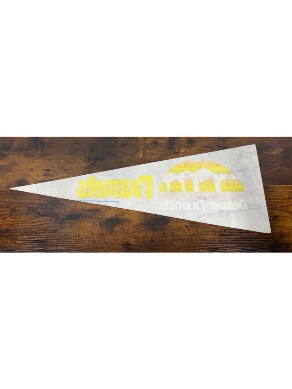 Vintage Denver Nuggets NBA Pennant With Skyline Logo & Rainbow Design
